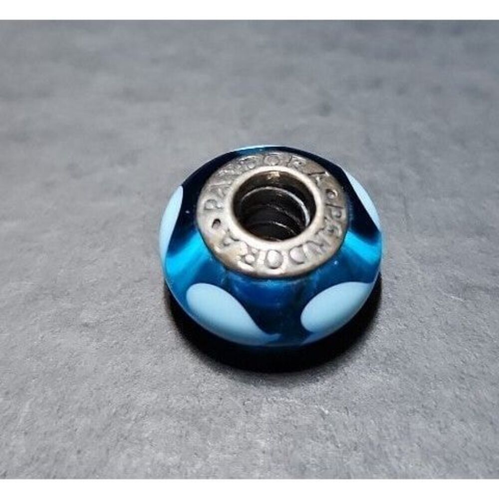 Pandora Bead Blue with Hearts